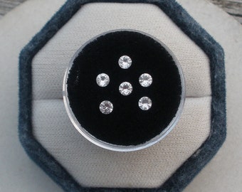 6 White Sapphire Round Loose Faceted Natural Gems 3mm each