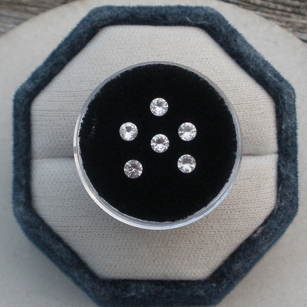 6 White Sapphire Round Loose Faceted Natural Gems 3mm each