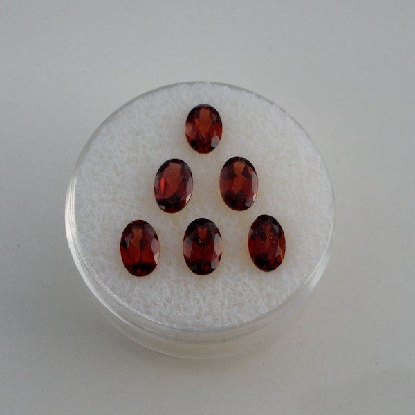 6 Garnet Oval Loose Faceted Natural Gems 6x4mm each