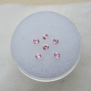 6 Pink Sapphire Round Loose Faceted Natural Gems 2.5mm Each