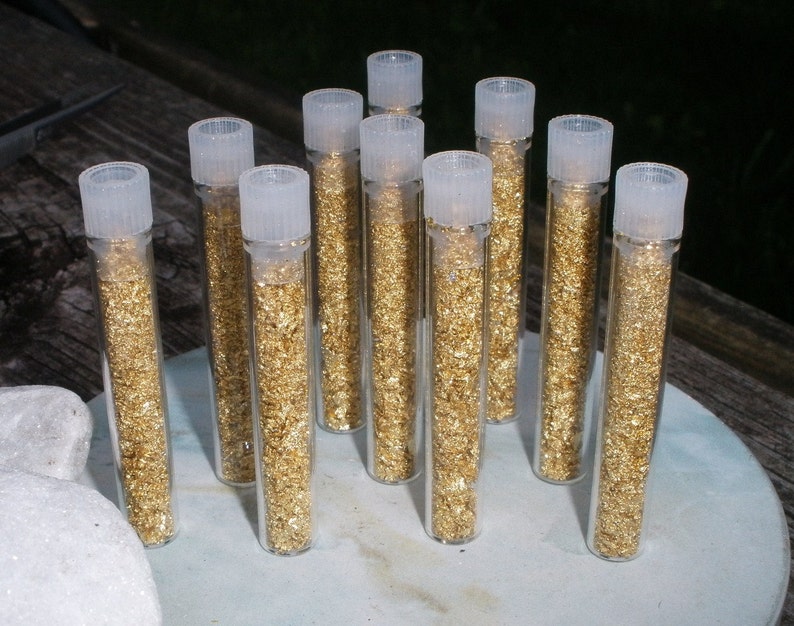 10 Vials of Loose Gold Flakes Etsy