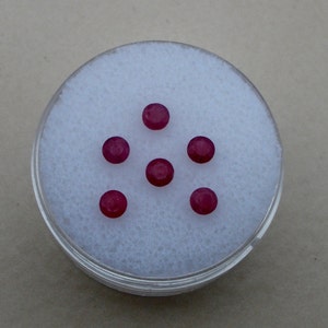 6 Ruby round Opaque loose gems 3mm each