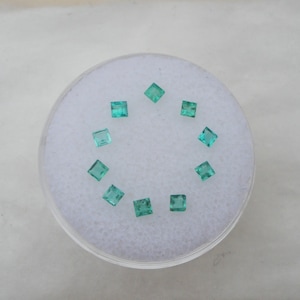 10 Colombian Emerald Square loose faceted natural gems 2mm each