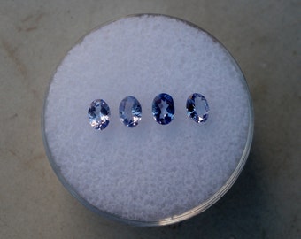 4 Tanzanite oval loose faceted natural gems 4x3mm each