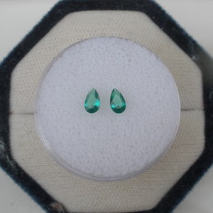 Colombian emerald pear loose faceted natural gem pair 5x3mm