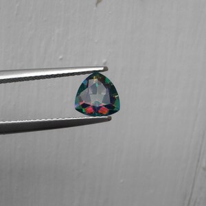 Rainbow Mystic Topaz Trillion Loose Faceted Gem 7mm