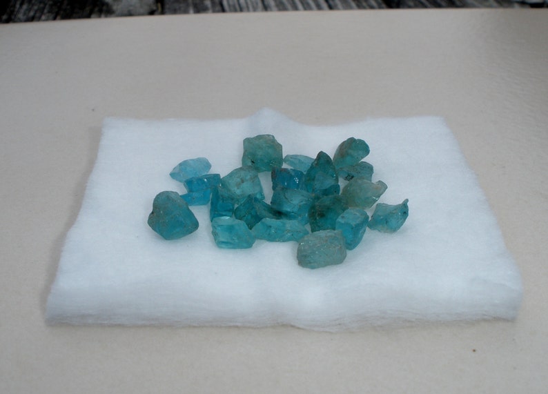 Blue Apatite crystal rough gem mix parcel over 25 carats image 4