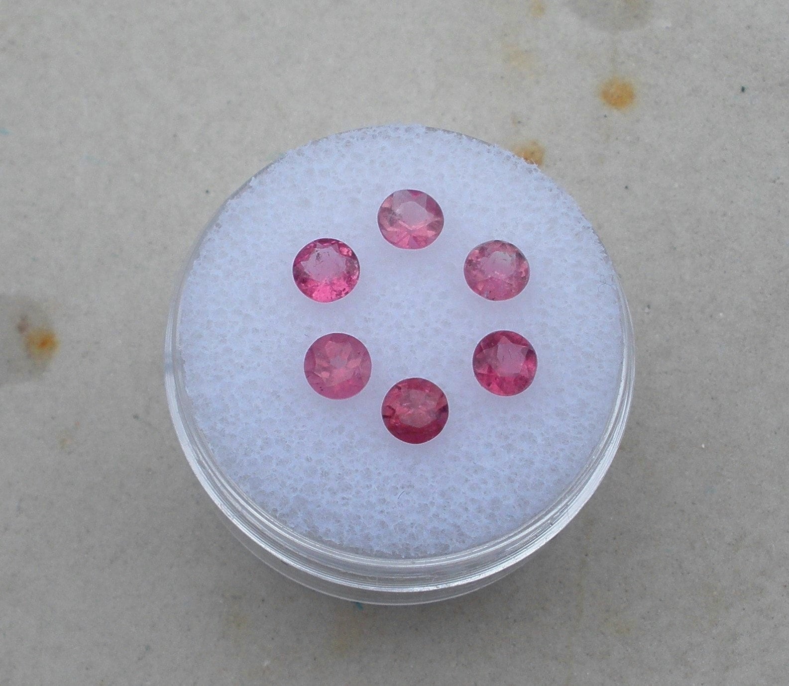 6 Pink Tourmaline Round Natural Loose Faceted Gem Lot 4mm Each