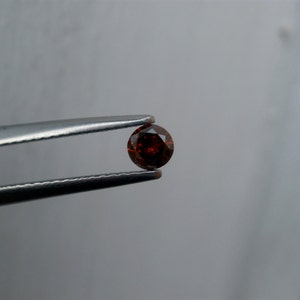 3.5mm Cognac Red Diamond loose faceted natural round 0.20 carat