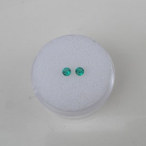 Colombian Emerald Round Loose Faceted Natural Gem Pair 3mm image 1