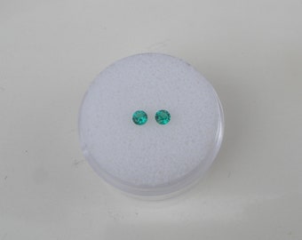 Colombian Emerald Round Loose Faceted Natural Gem Pair 3mm