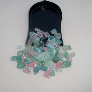 Tourmaline crystal rough  gem mix parcel lot over 50 carats