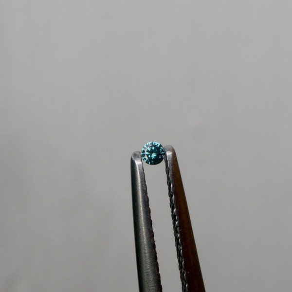 Blue natural diamond loose faceted round 1mm