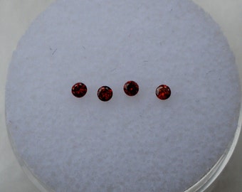 4 Cognac Red Diamond Loose Rounds 1.5mm each for Jewelry and Crafts
