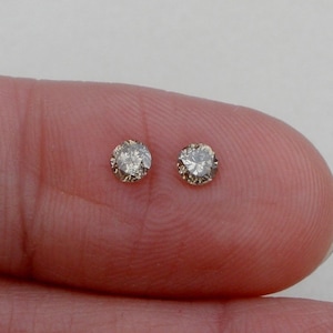 Champagne natural diamond loose faceted round pair 3.5mm each