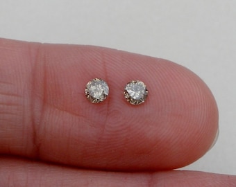 Champagne natural diamond loose faceted round pair 3.5mm each