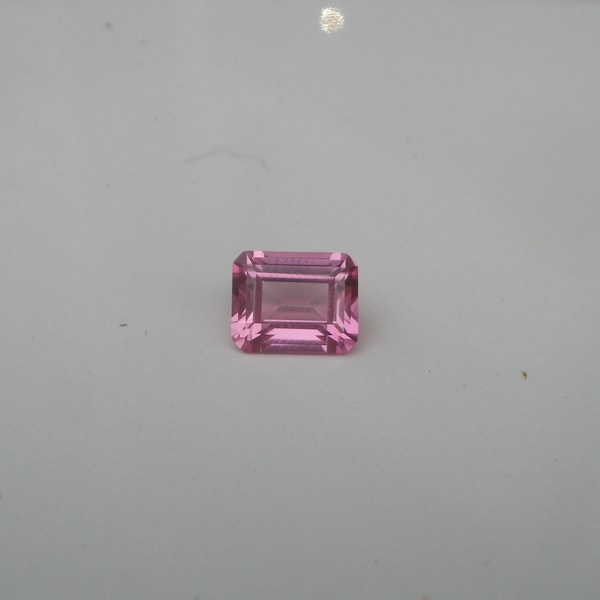 Pink topaz emerald loose faceted gem 10 x 8mm