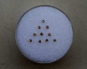 10 Champagne Natural Diamond Loose Faceted SI Rounds 1.5mm each for Jewelry Design, Settings and Crafts