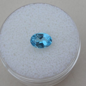 Swiss Blue Topaz Natural Loose Faceted Oval Gem 7x5mm