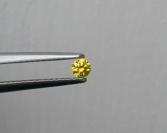 3.5mm Yellow diamond loose round SI clarity