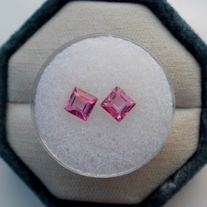 Pink Topaz Princess Loose Natural Gem Pair 5mm