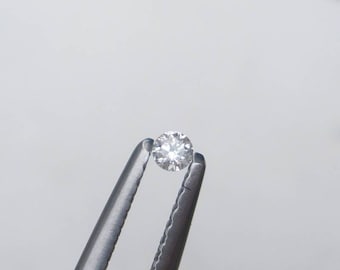 White diamond loose faceted natural round 2.0mm