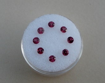 8 Garnet Round Loose Faceted Natural Gems 3mm each