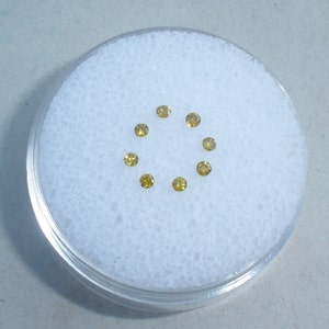 8 Yellow diamond loose faceted natural rounds 1.5mm each SI quality