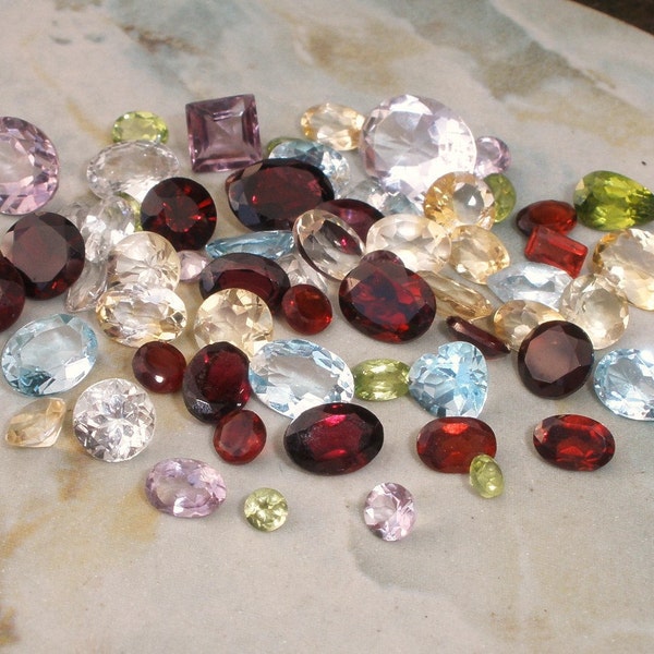 over 50 carats of loose natural semiprecious gemstones