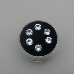 White Topaz Round Loose Faceted Natural Gems 5mm Each 6 Piece Parcel Lot