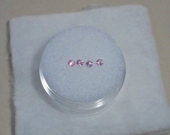 4 Pink Sapphire Round Faceted Loose Faceted Natural Gems 2.5mm each