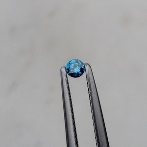 Diamante azul suelto redondo de 2,5 mm