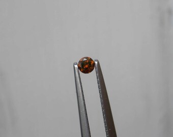 2.8mm Cognac Red Natural Diamond loose faceted round 0.10 carat 