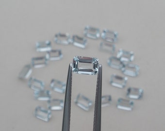 Aquamarine Octagon Loose Faceted Natural Gem 6x4mm