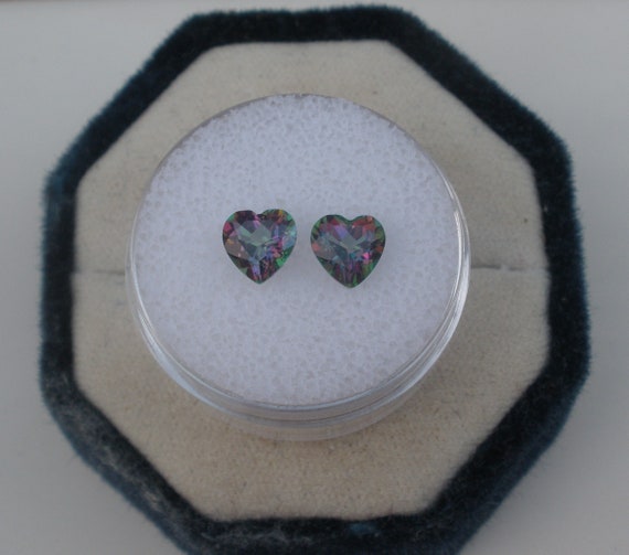 Rainbow mystic topaz heart gem 6mm