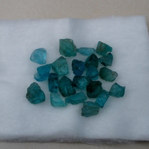 Blue Apatite crystal rough gem mix parcel over 25 carats