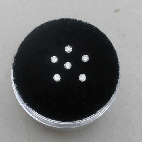 4 Loose Natural White Diamonds - Round Faceted 2mm (0.14 Ctw, GH Color, I-1 Clarity)