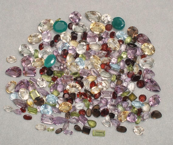 Loose Gemstone Faceted Mixed Loose Gemstones & Crystals for Jewelry Making  Bulk Wholesale Lot (200 Carat)