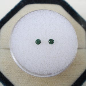2 loose round natural blue green diamonds 2mm each