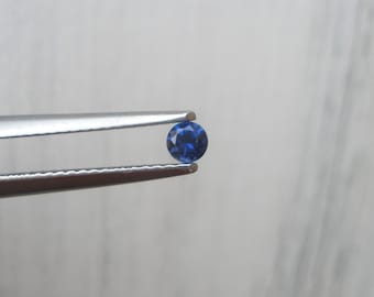 Gemma naturale sfaccettata rotonda in zaffiro blu da 2,5 mm, 2,5 mm AAA