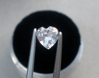 White Natural Topaz Heart Loose Faceted Gem 6mm April Birthstone