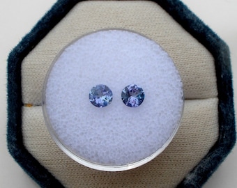 4mm Tanzanite Round Loose Faceted Natural Gem Pair for Jewelry Making and Crafts