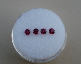 4 Garnet Round loose faceted natural gems 3mm each