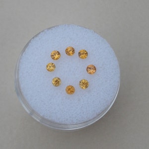 8 Orange Natural Sapphire Round Loose Faceted Gems 2.5mm each