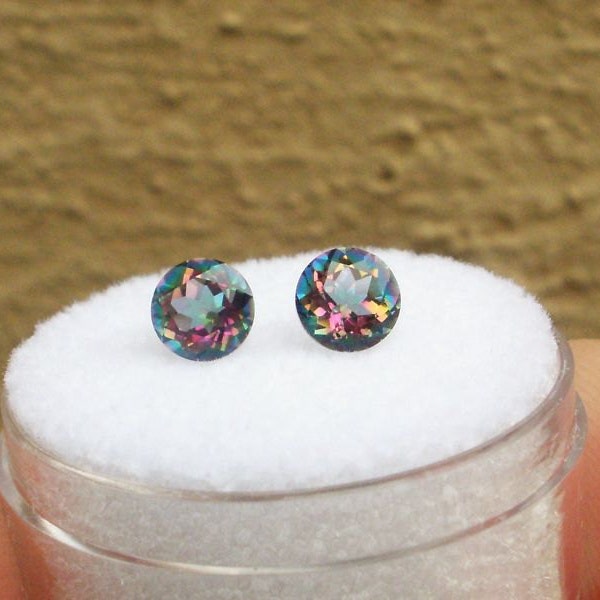 Rainbow Mystic Topaz  Round  Gem Pair 5mm each