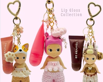 リップグロス ソニーエンジェル キーホルダー かわいい人形チャーム ハンドメイドギフト