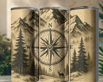 Mountain Outdoor Adventure Tumbler Wrap | Hiking 20oz Skinny PNG | Nature Sublimation Wrap | Digital Download