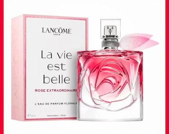 Lancôme La Vie Est Belle Rose Extraordinaire Eau de Parfum 3.4oz 100ml, Perfume de rosa de lujo para mujer, Regalo de fragancia floral para ella