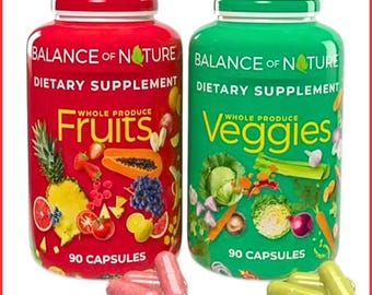 Cápsulas de frutas y verduras, 180 unidades, cápsulas de mezcla de alimentos integrales, suplemento nutricional diario de origen vegetal.