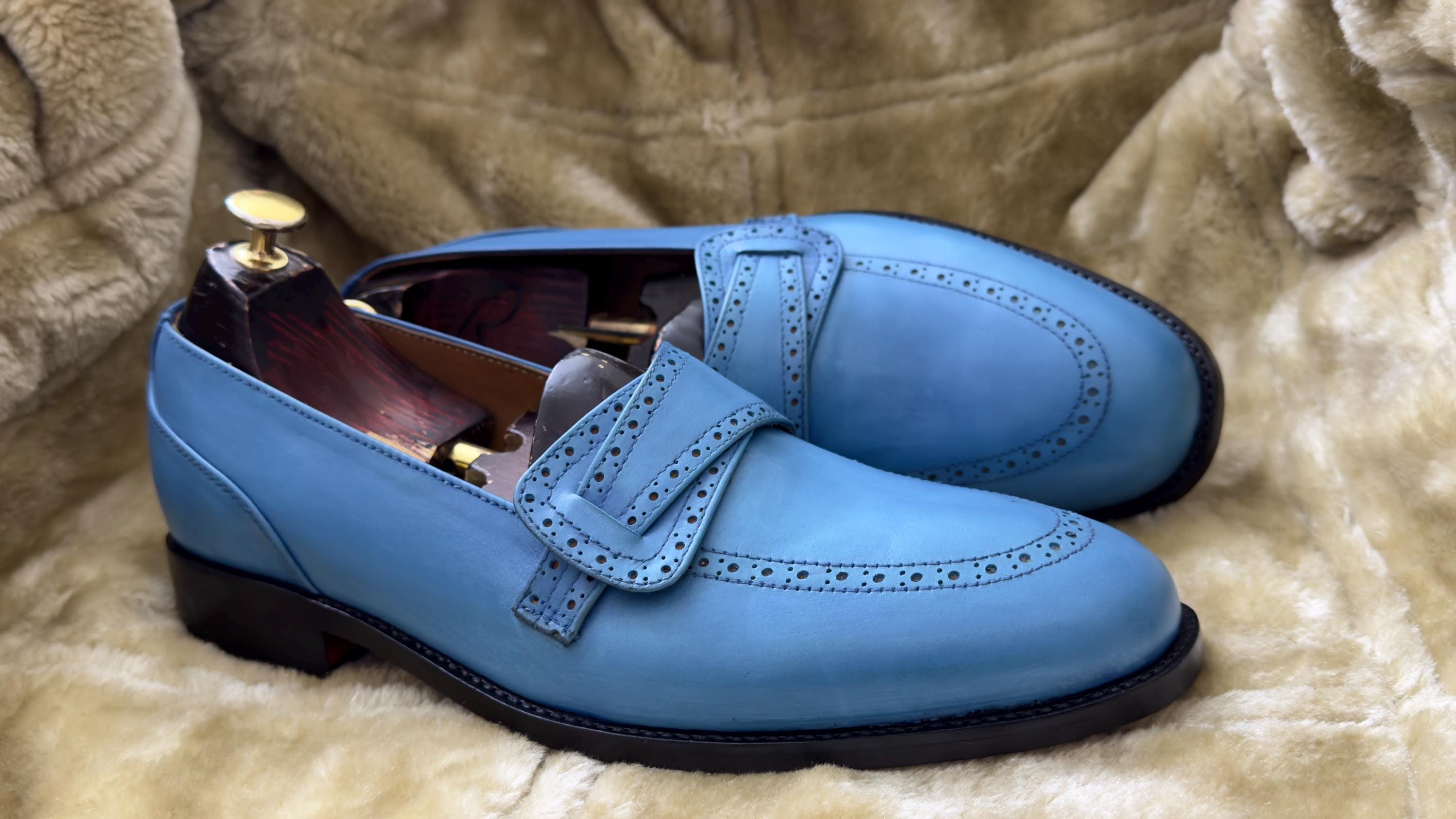 baby blue dress shoes mens Sky Blue Dress Shoes | Harvey by Amali main image 0